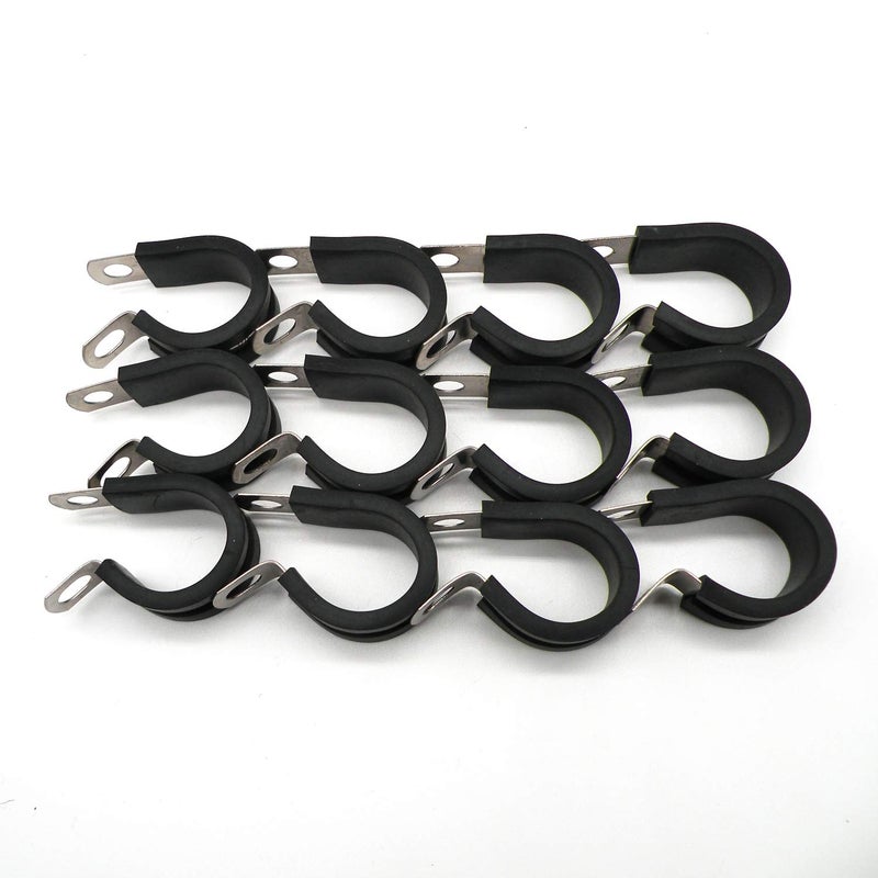 ROADFORMER 1/4" Cable Clamp Stainless Steel Rubber Cushioned Insulated Metal Clamp, Tube Holder for Tube, Pipe or Wire Cord Installation (12 Pack) - Image 5